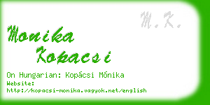 monika kopacsi business card